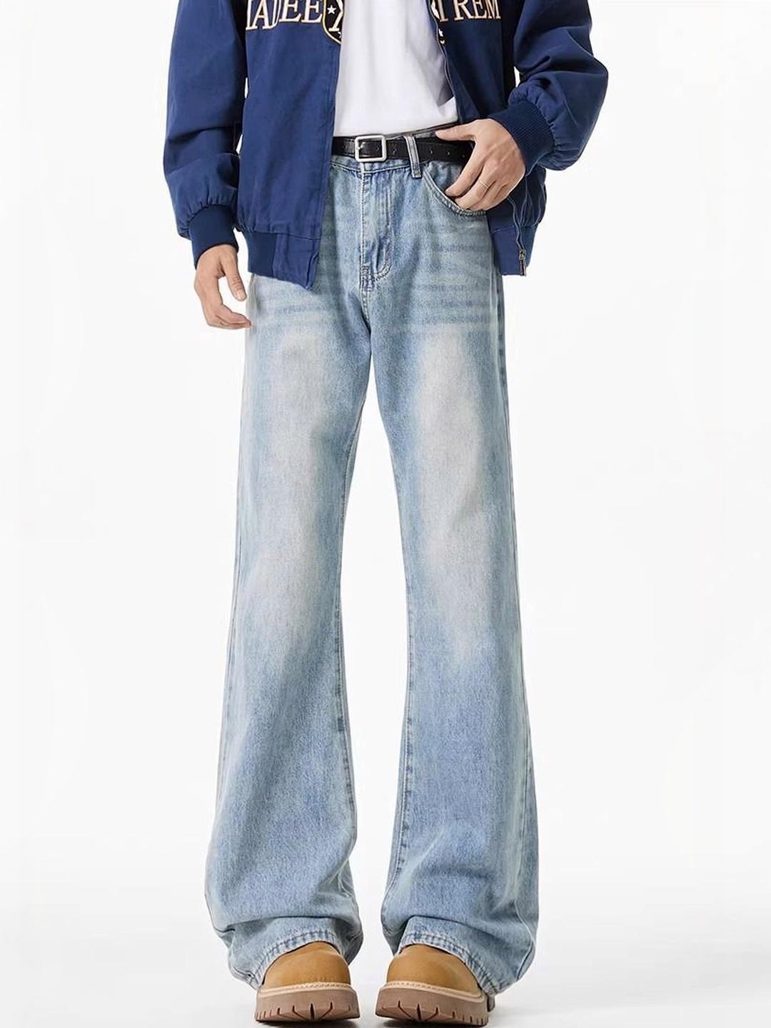 StyleCast x Revolte Men Straight Fit Mid-Rise Low Distress Heavy Fade Jeans - Image 1