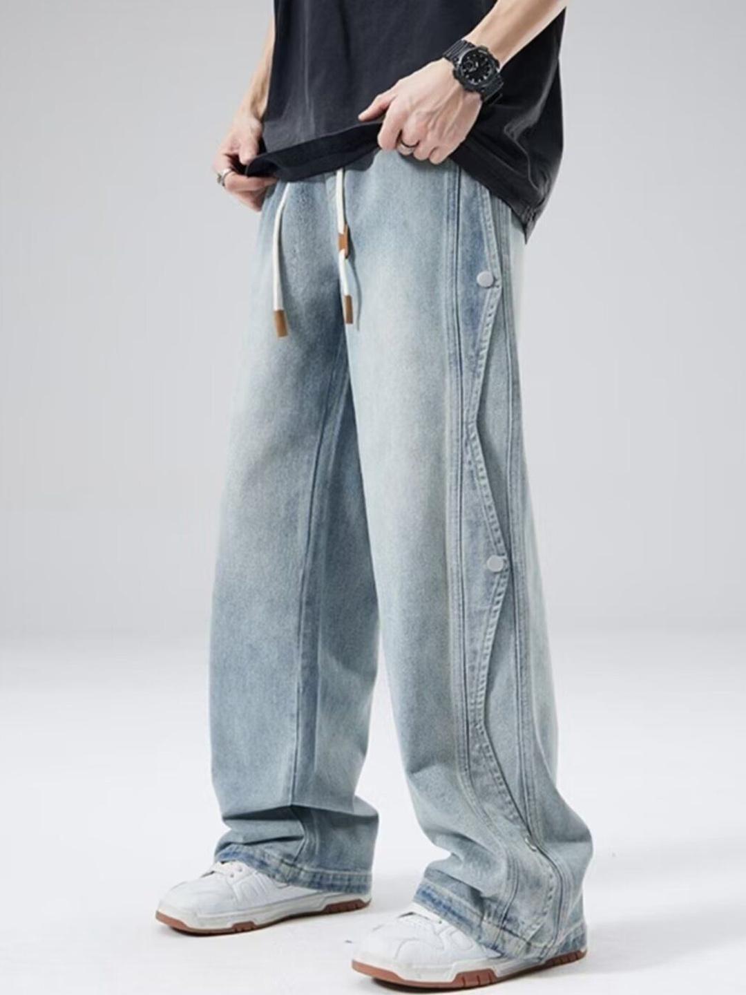 StyleCast Men Baggy Fit Light Shade Mid-Rise Jeans - Image 1