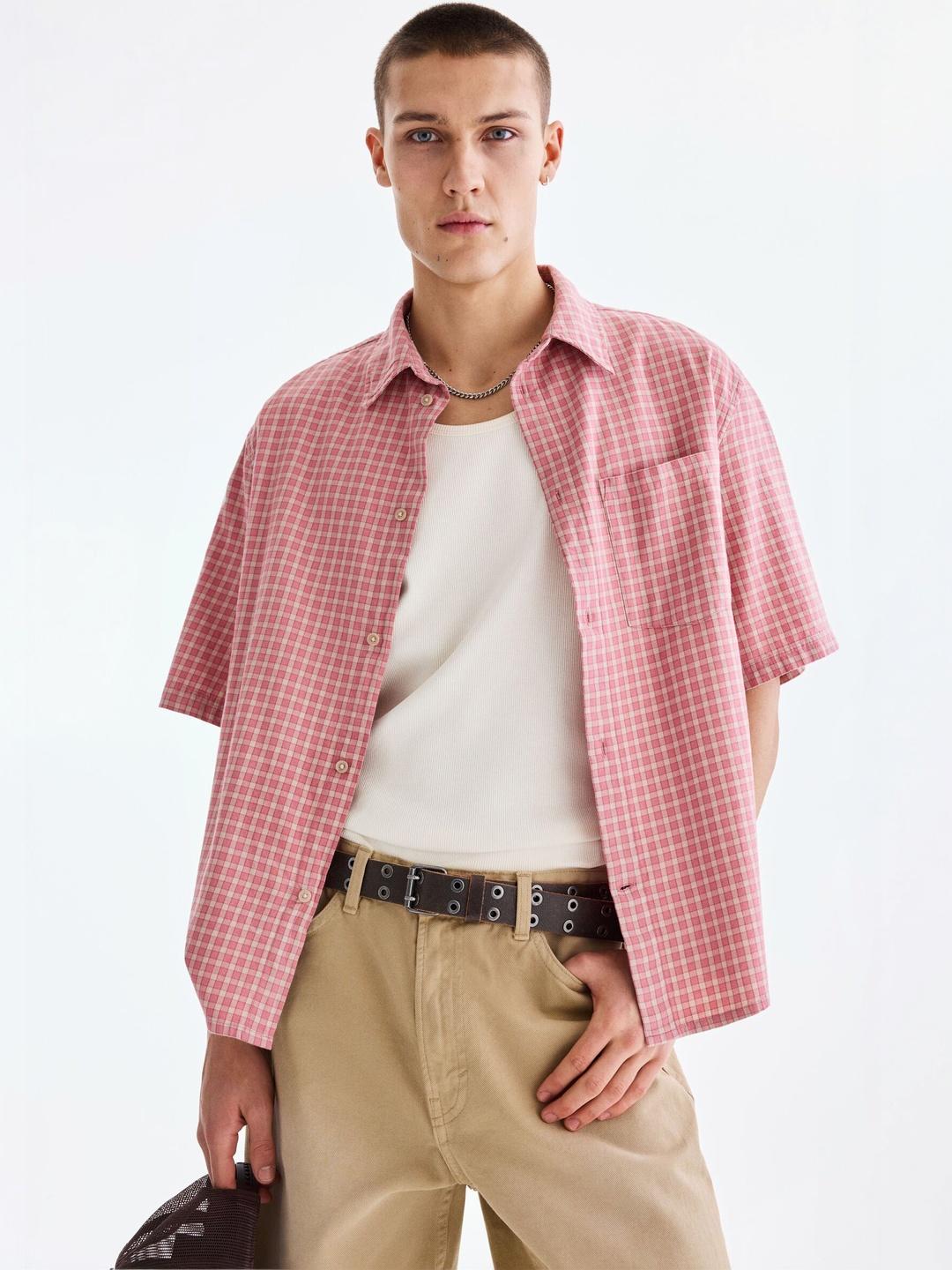 H&M Relaxed Fit Short-sleeved Cotton Shirt - Image 1