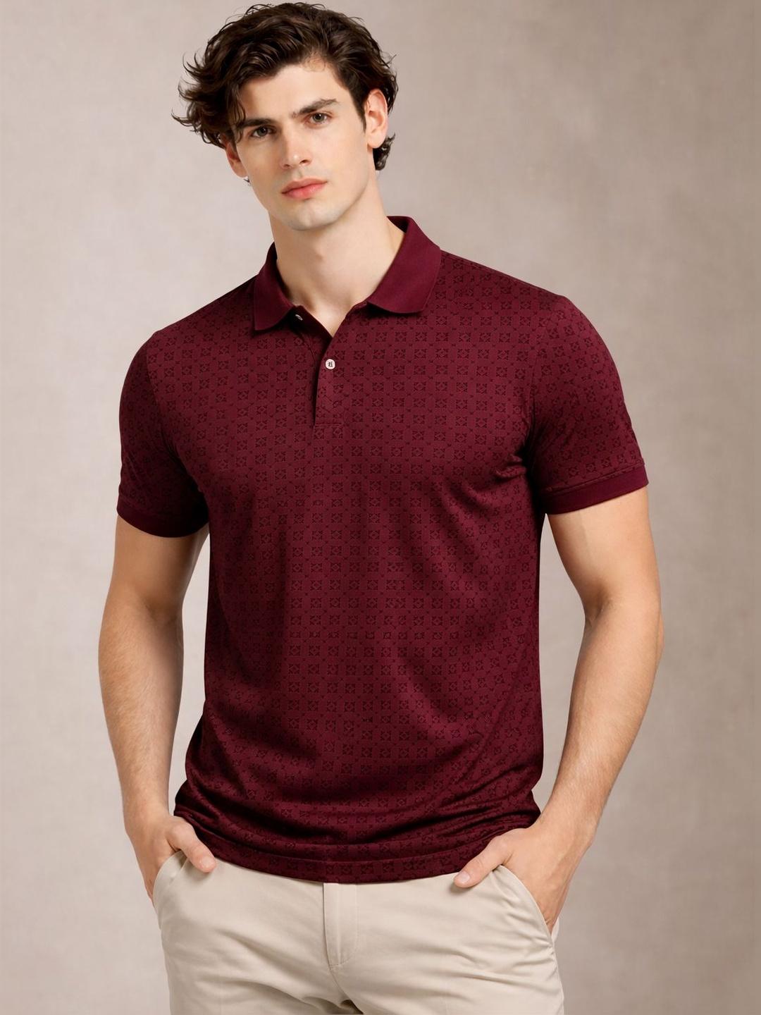 ADRO Men Printed Polo Collar T-shirt