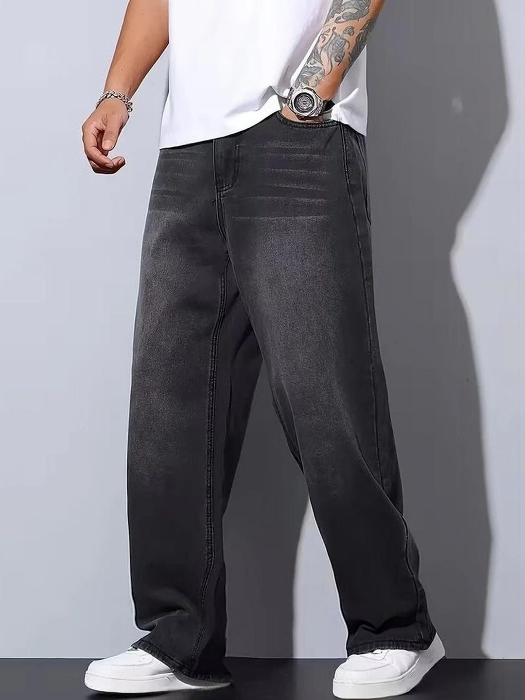 DAKWINS Men Comfort Mid-Rise Light Fade Acid Wash Jeans - Image 1