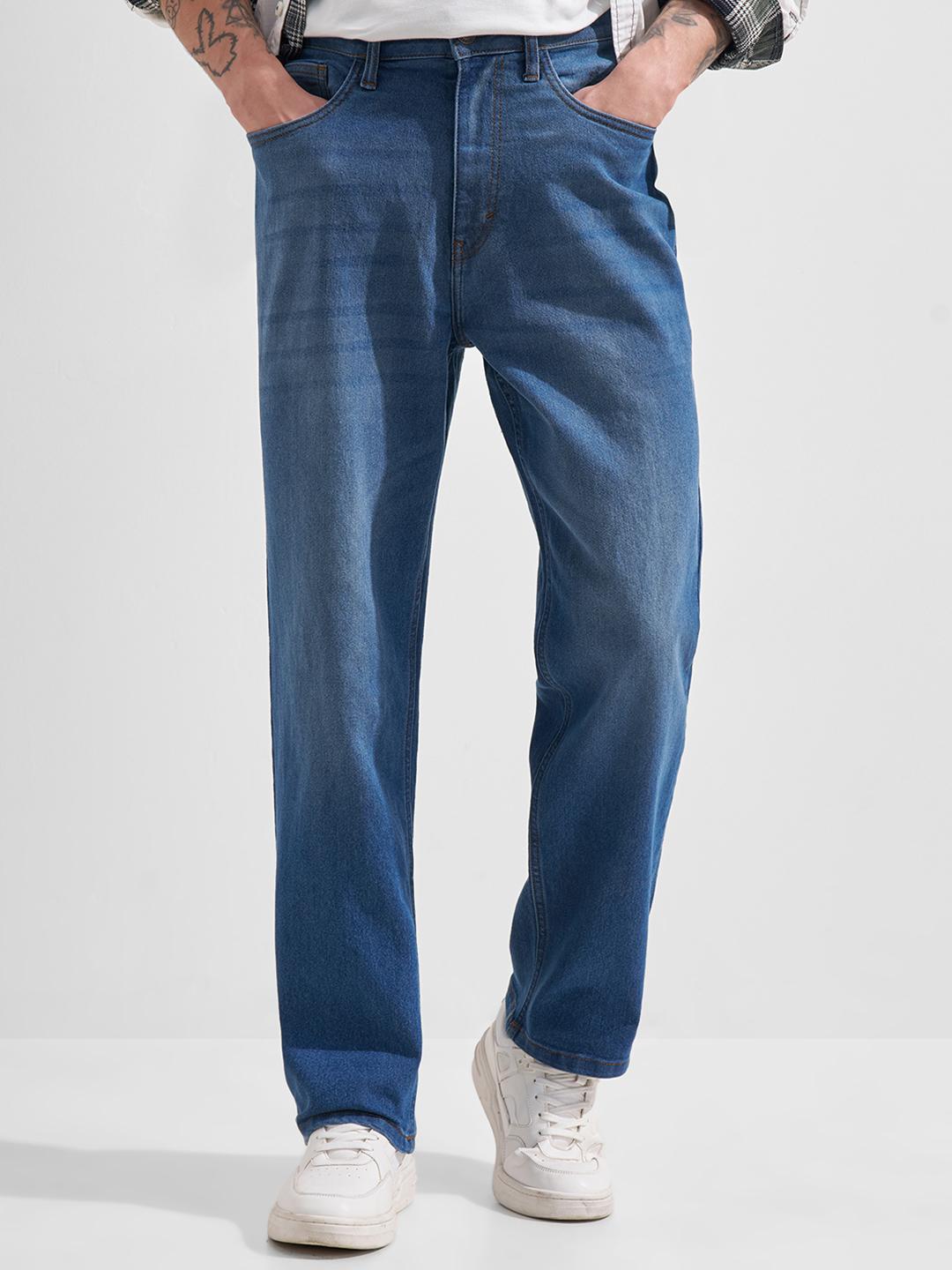 HIGHLANDER Men Relaxed Fit Mid Wash Jeans