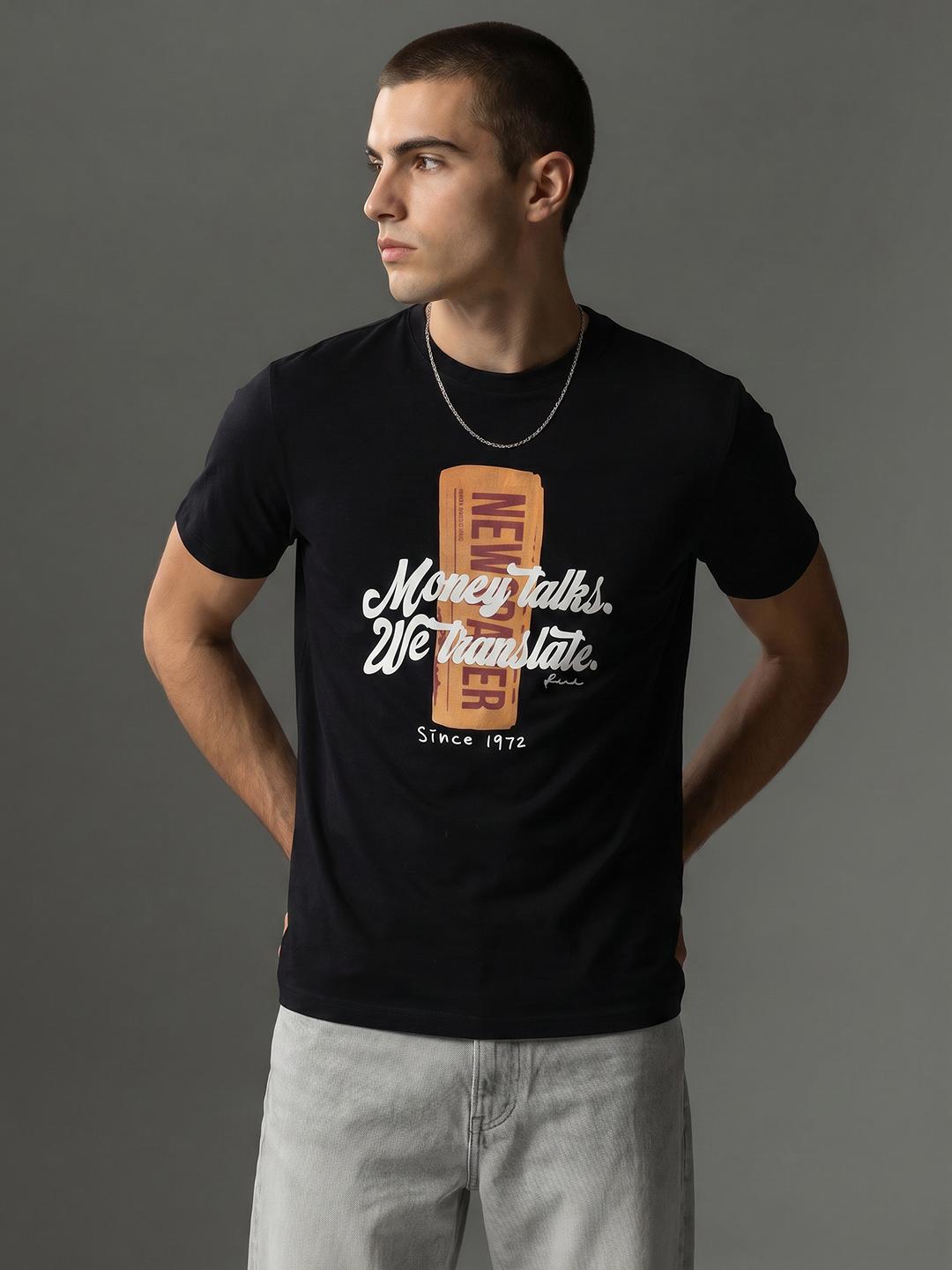FCUK Typography Printed Cotton T-Shirt - Image 1