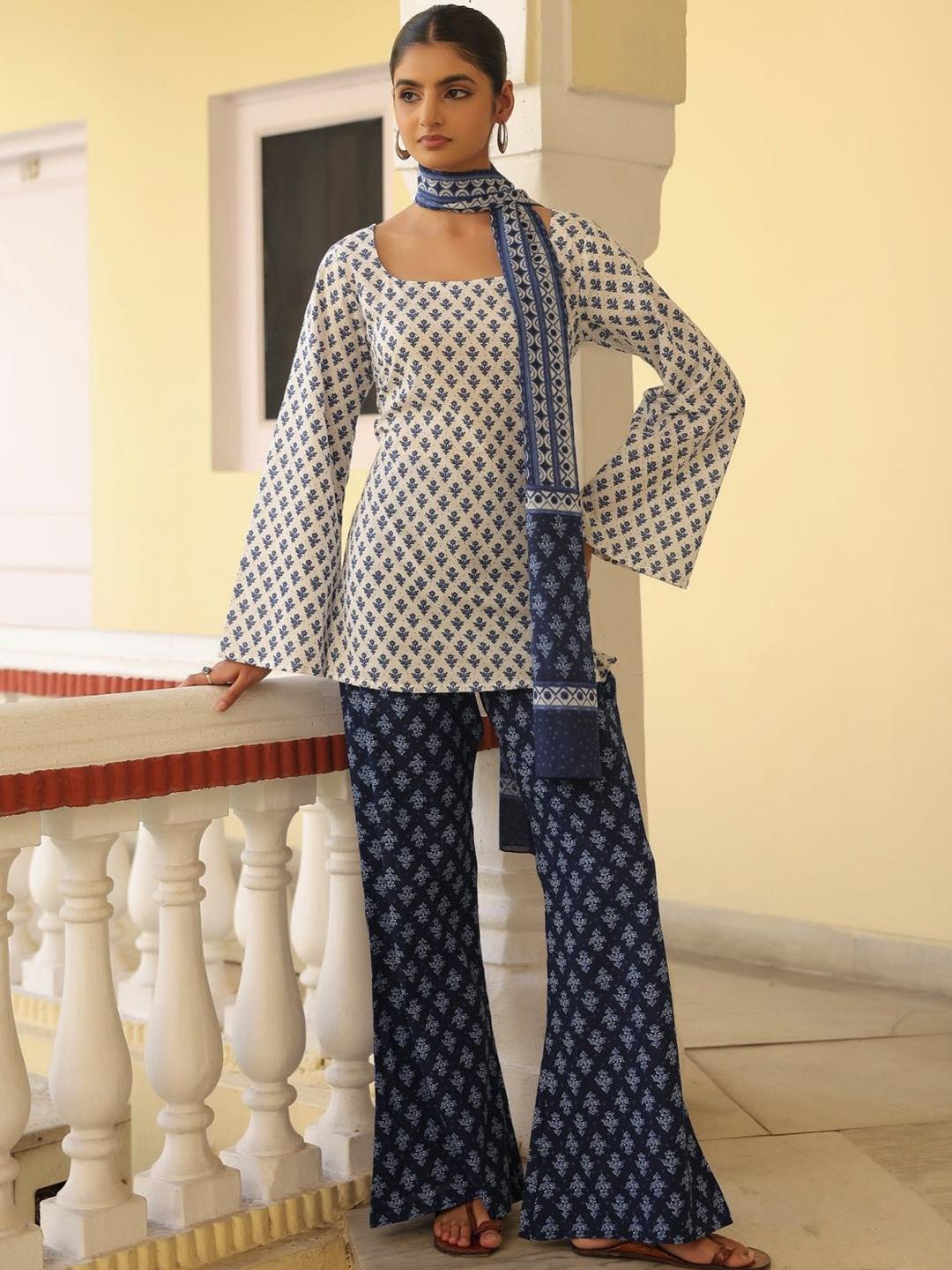 anayna Women Ethnic Motifs Printed Cotton Kurti Set