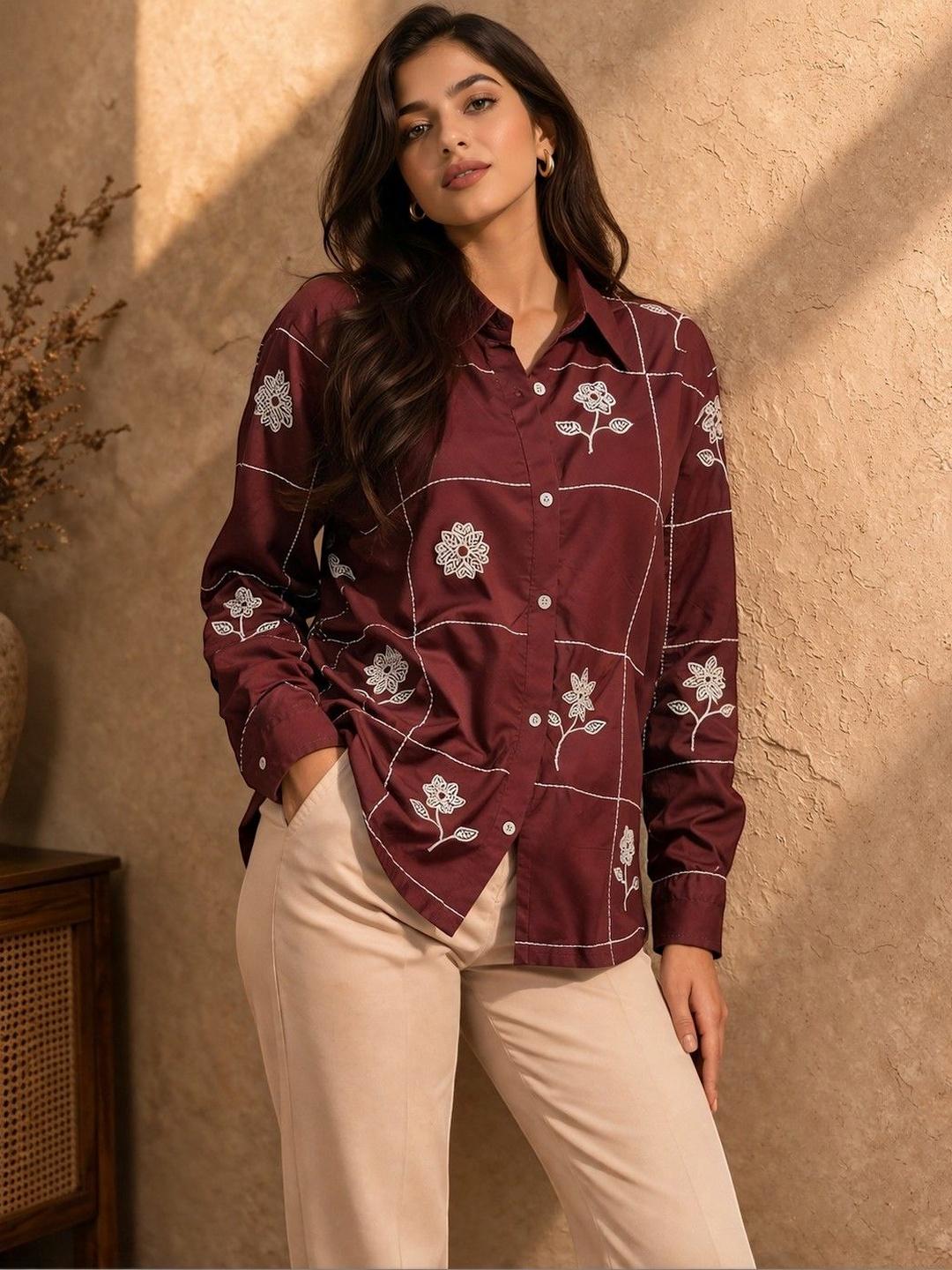 lemohoney03　0916 Buy Tzelynn Women Floral Printed Casual Shirt - Shirts for Women