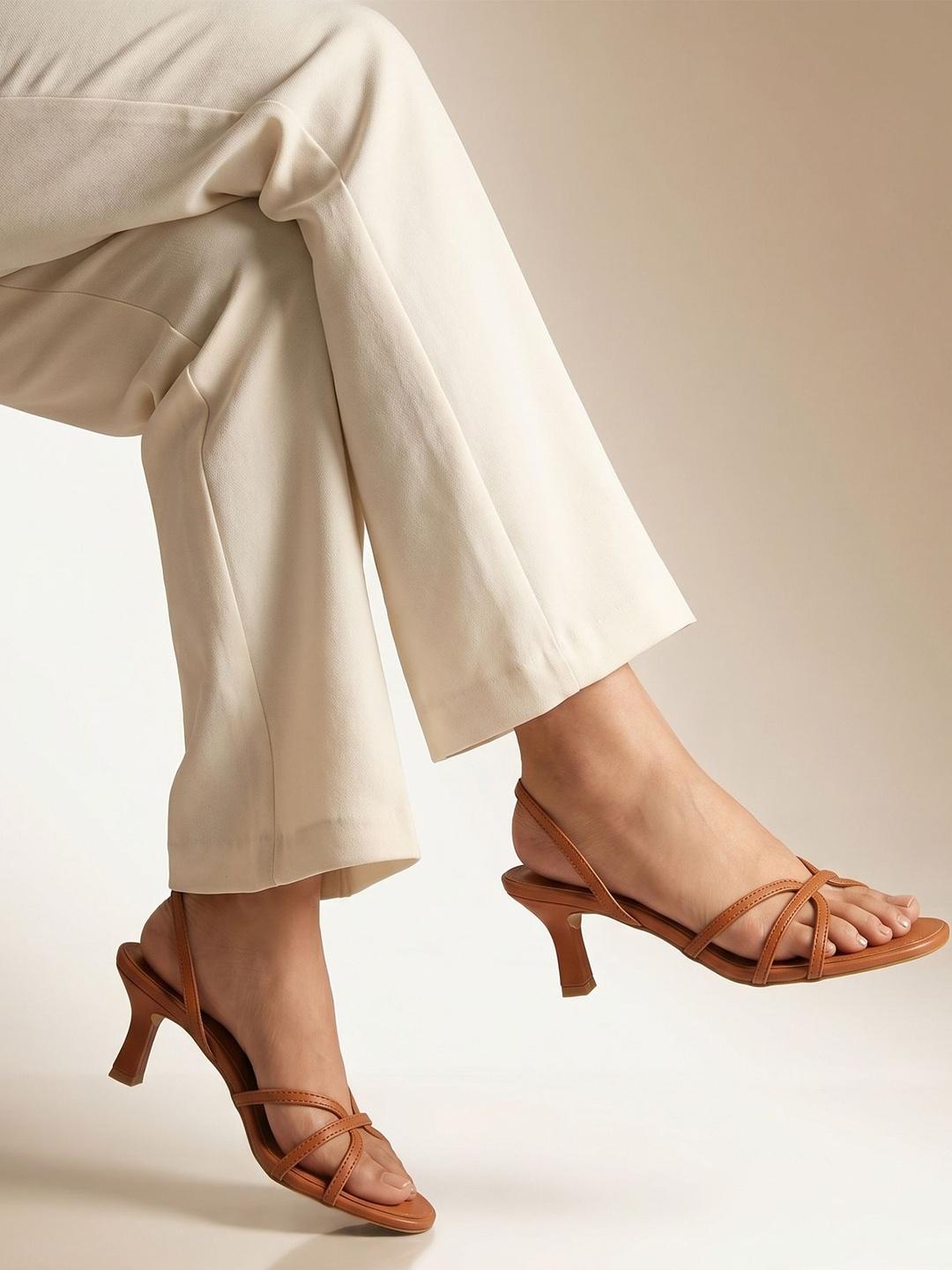 CHAAL CHALAN PU Kitten Sandals for Women