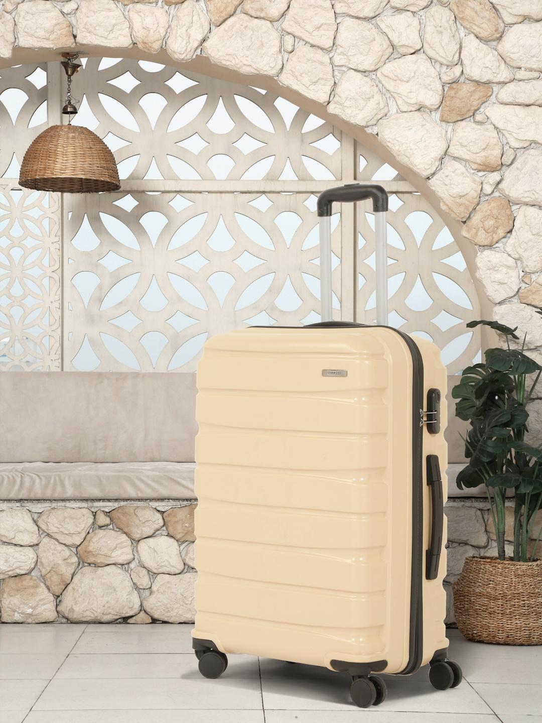 Buy Teakwood Leathers Textured 8-Wheel Medium Trolley Bag 57L - Image 1