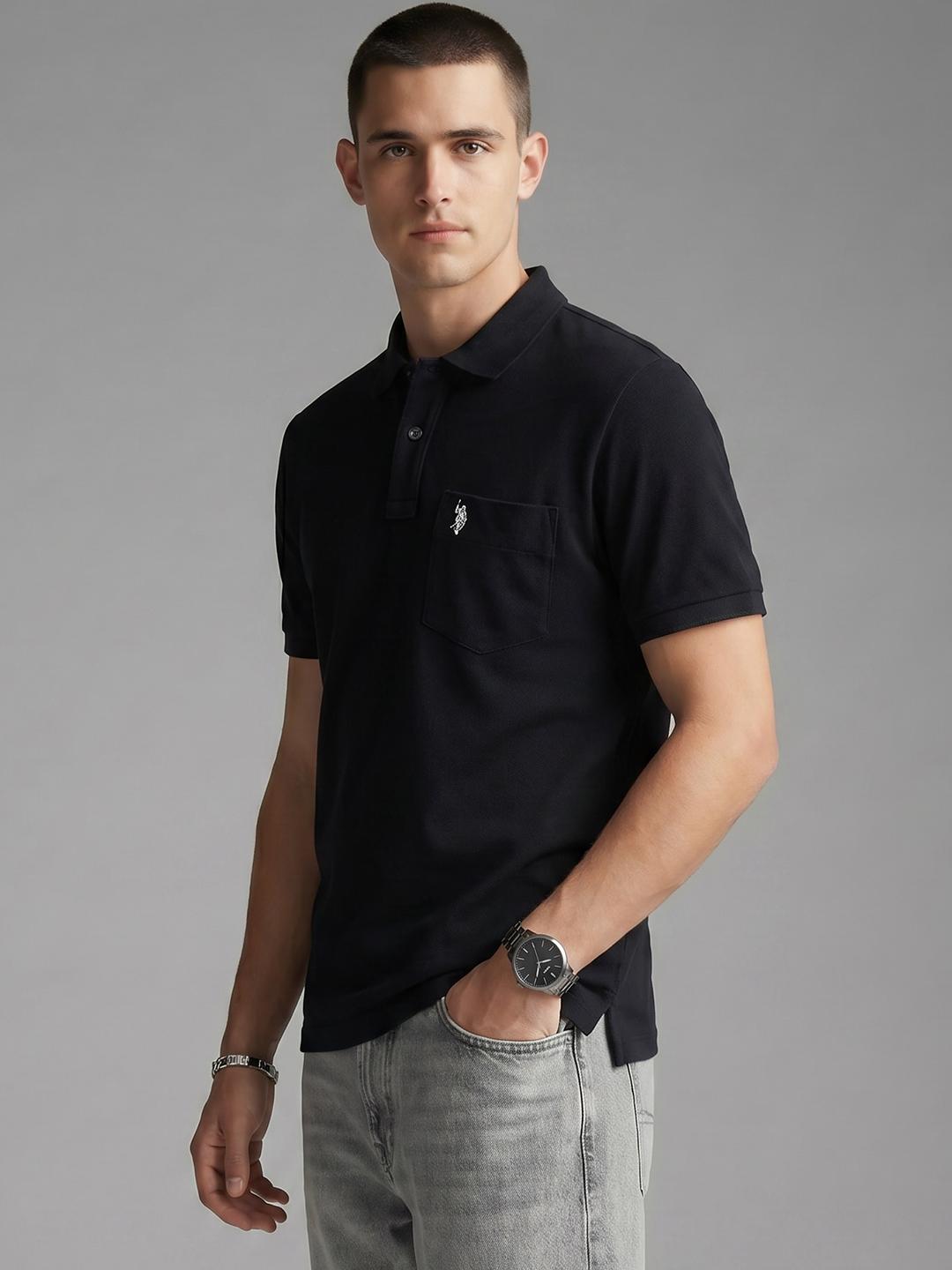 U.S. Polo Assn. Denim Co. Polo Collar Pure Cotton T-shirt Blue - Image 1