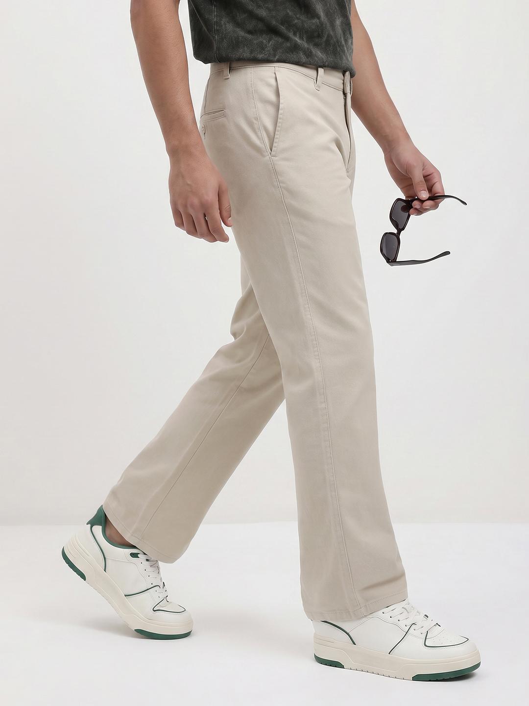 Roadster Straight Fit Pure Cotton Chinos Trousers