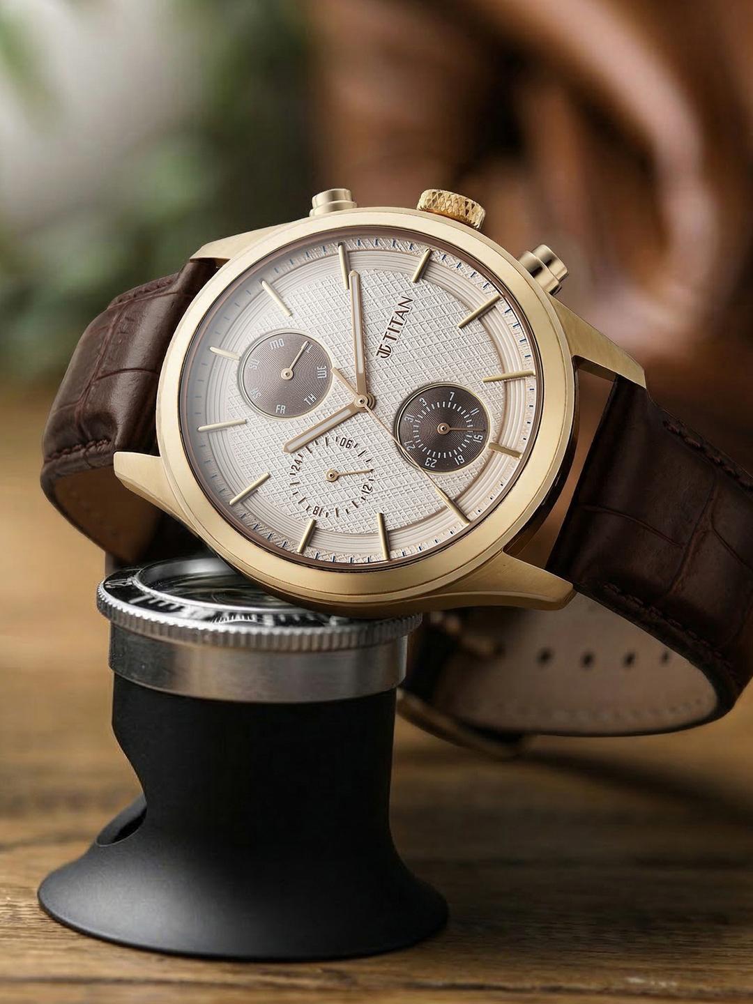 Buy Titan Men Classique Neo Splash Cream Dial Quartz Analog Watch