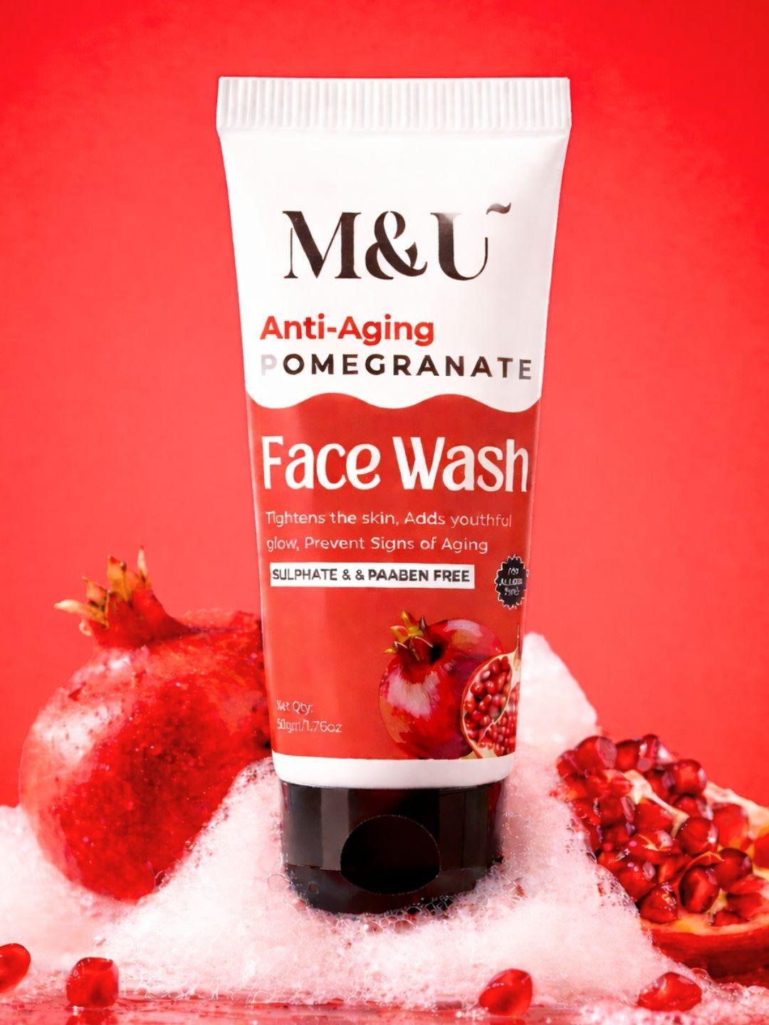 M&U Anti Aging Pomegranate Niacinamide Face Wash - 50 ml