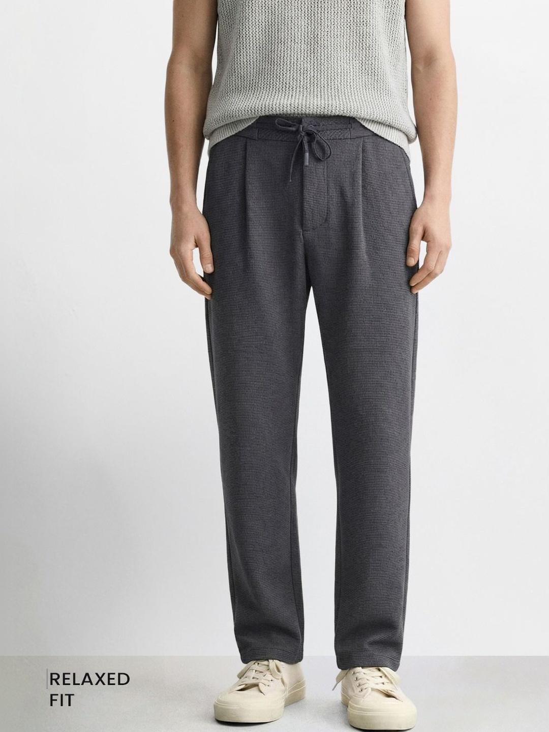 The Indian Garage Co Men Tapered Fit Textured Track Pants - Image 1