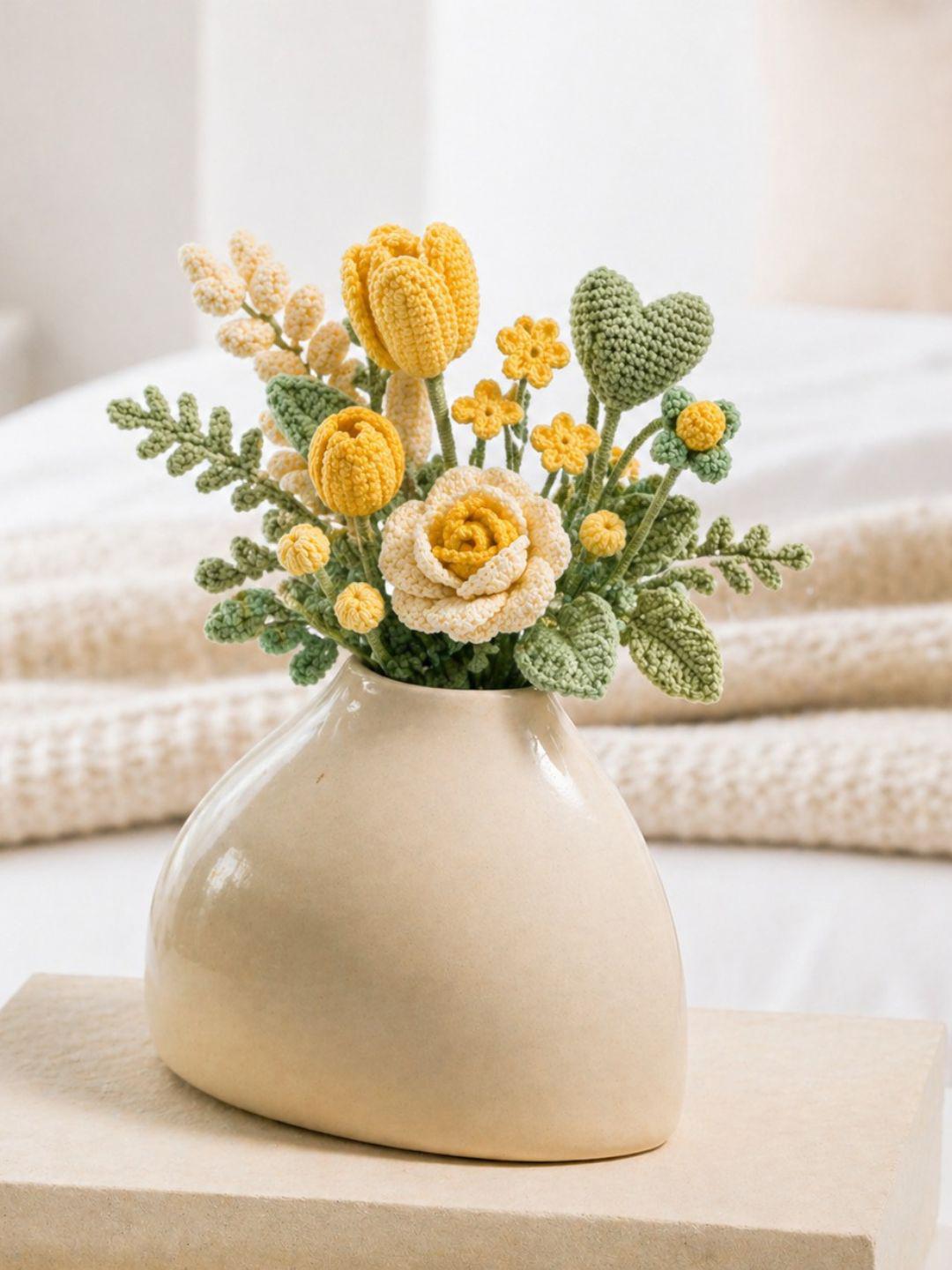 Buy Art Street White Ceramic Aesthetic Asymmetrical Vase For