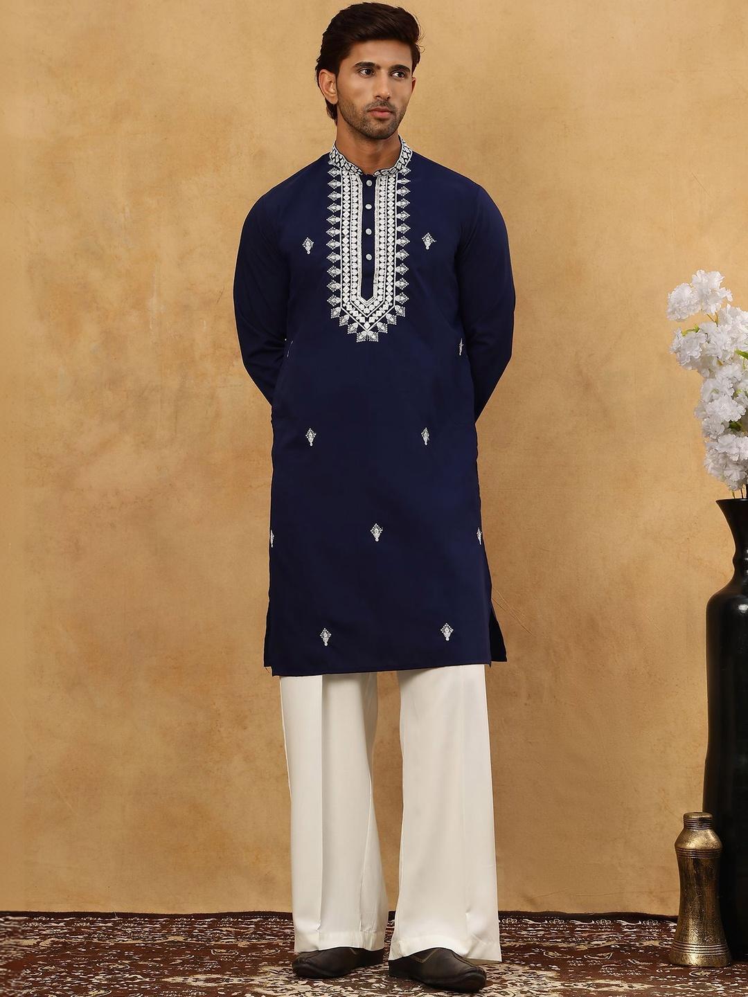 Jompers Floral Embroidered Kurta with Korean Pants - Image 1