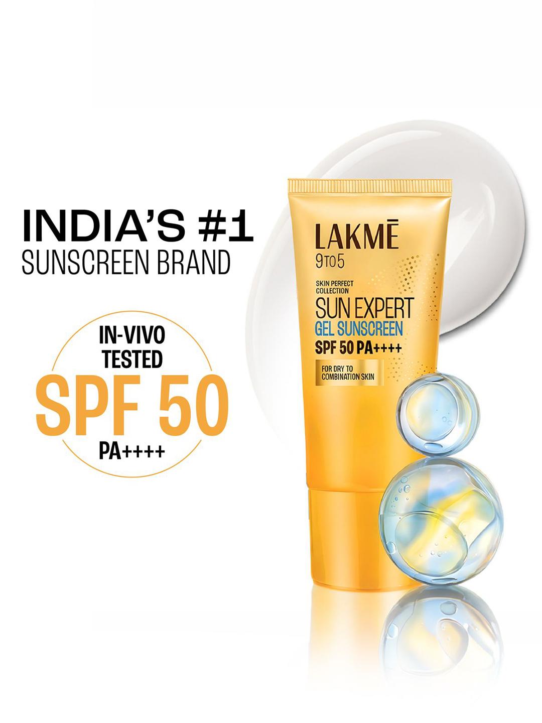 Lakme Water Light Gel In-Vivo tested SPF 50 PA++++ Sunscreen with - Image 1
