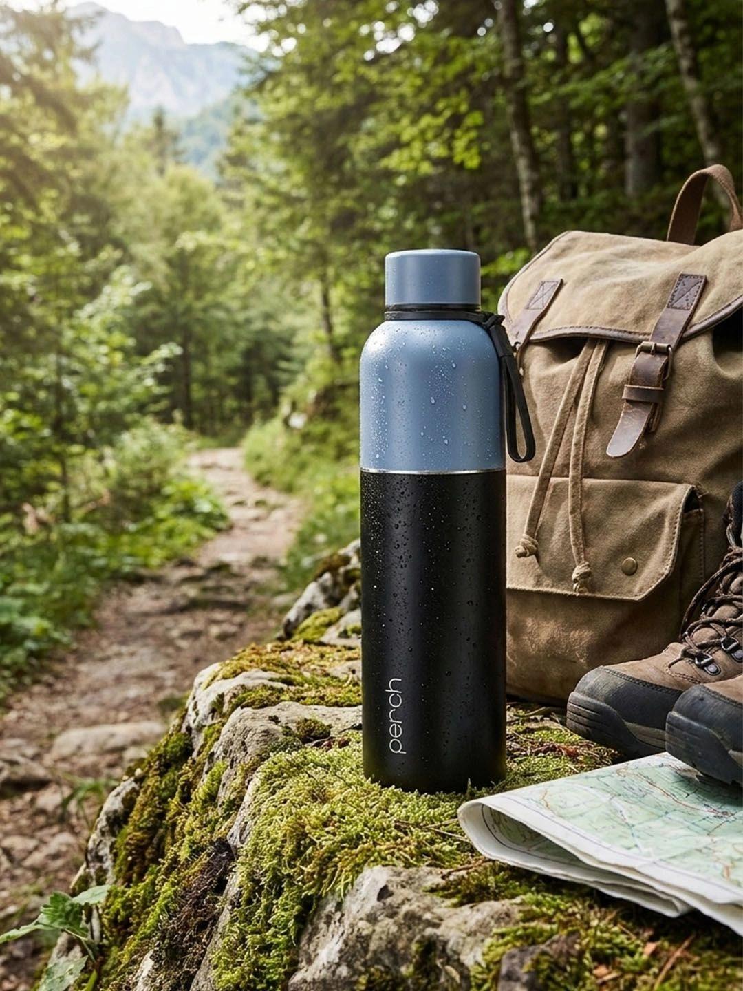 PERCH Zenith Knight 1L Black Stainless Steel Flask - Image 1