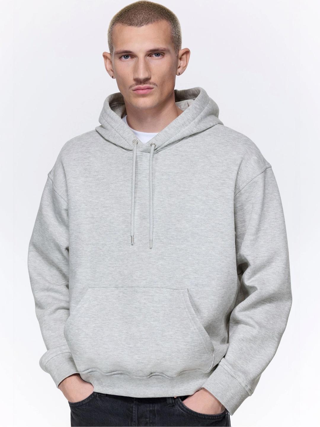 H&M Men Grey Relaxed Fit Hoodie - Image 1