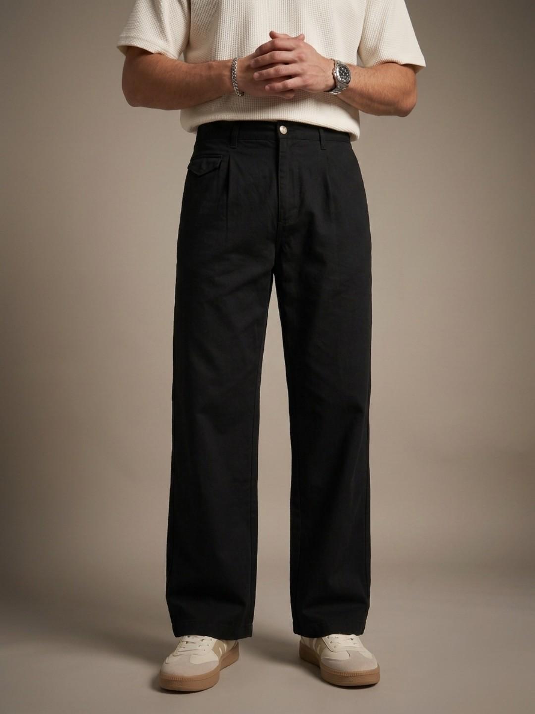 glitchez Men Chinos Relaxed Fit Trousers - Image 1
