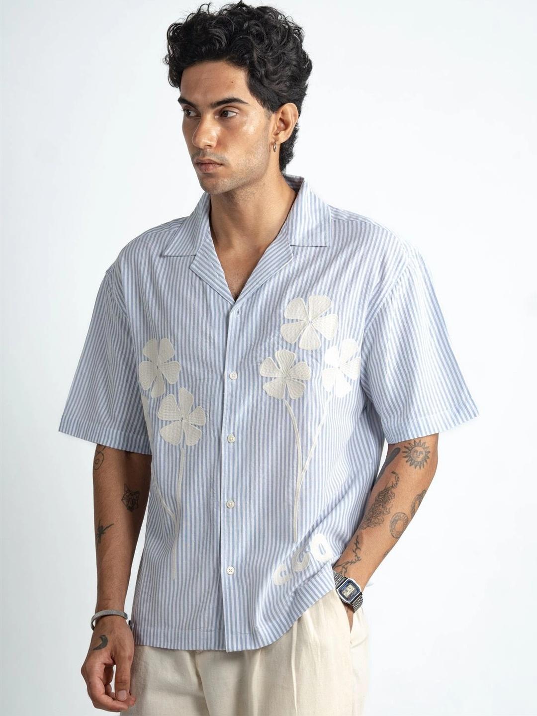 Powerlook Men Boxy Striped Casual Shirt - Image 1