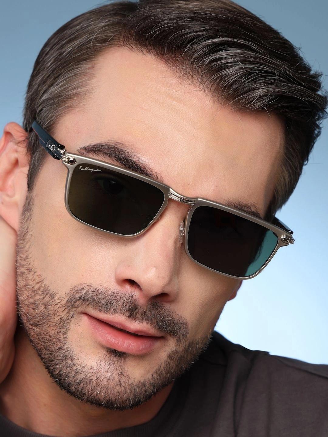 Red Tape Unisex Green Lens Silver Frame Sunglasses - Image 1
