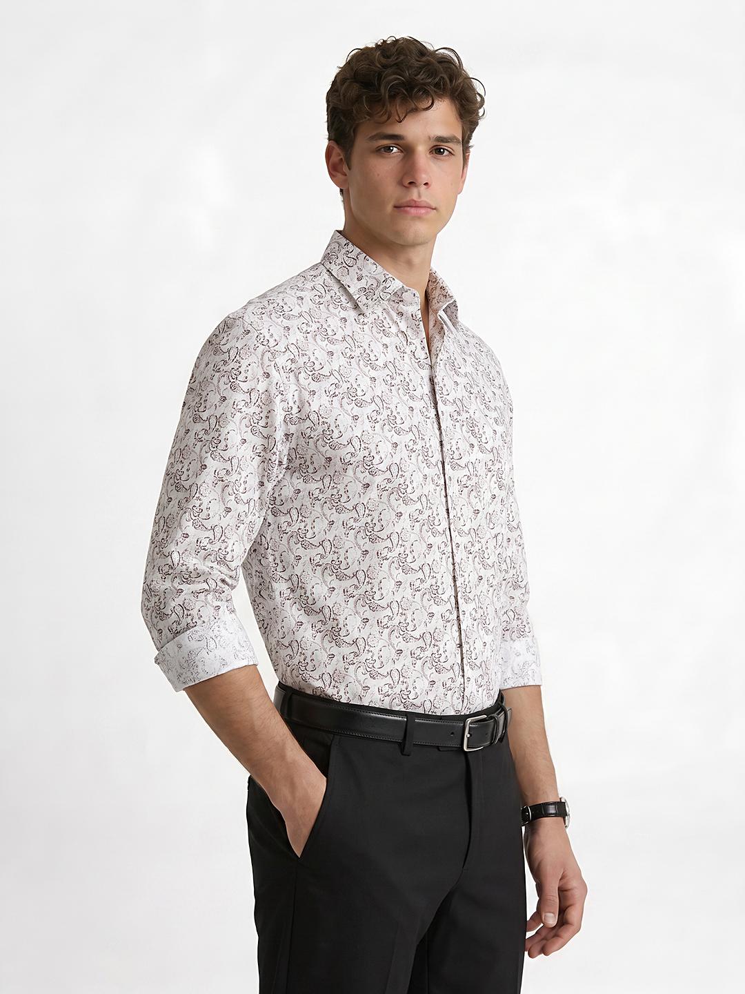 Peter England Nuvo Paisley Printed Cotton Shirt