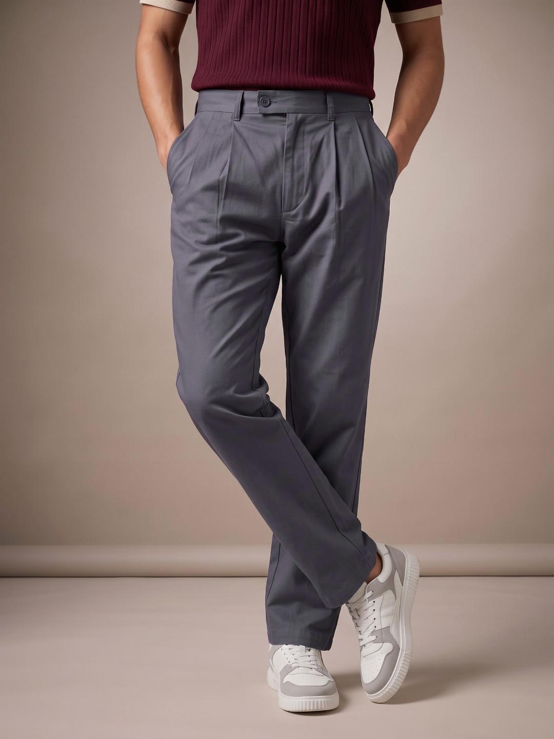 glitchez Men Pleated Trousers - Image 1