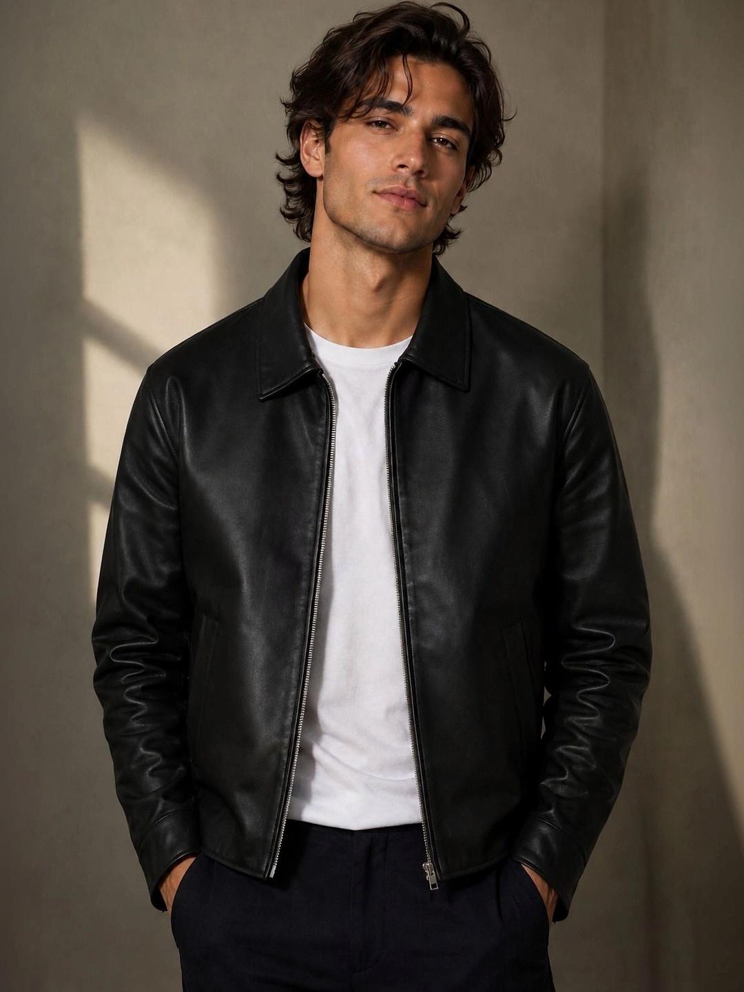 BAESD Men Leather Outdoor Jacket