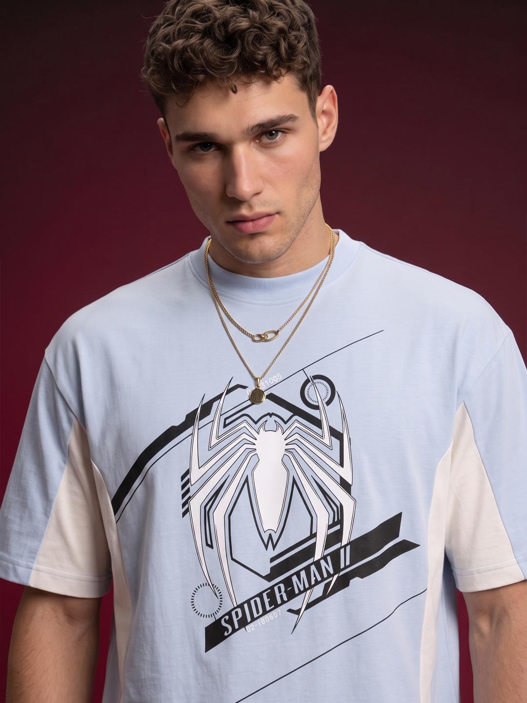 glitchez Spider-Man Superhero Printed Relaxed Fit T-shirt - Image 1