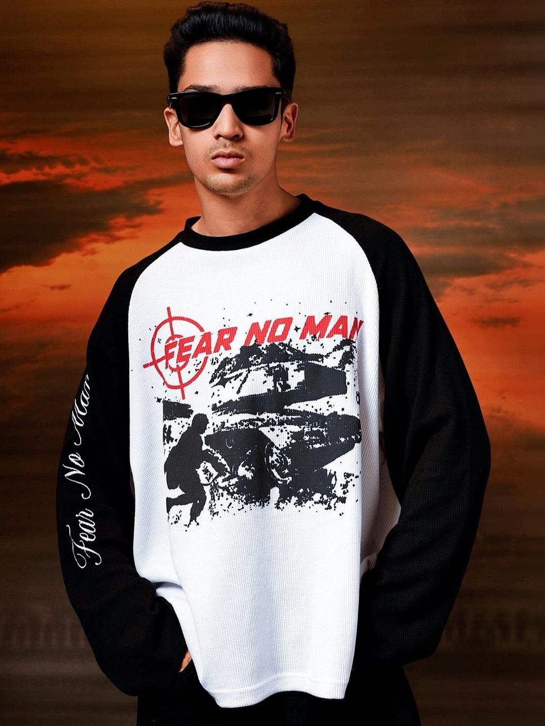 Fear No Man Men Puff Printed Cotton Boxy T-shirt - Image 1