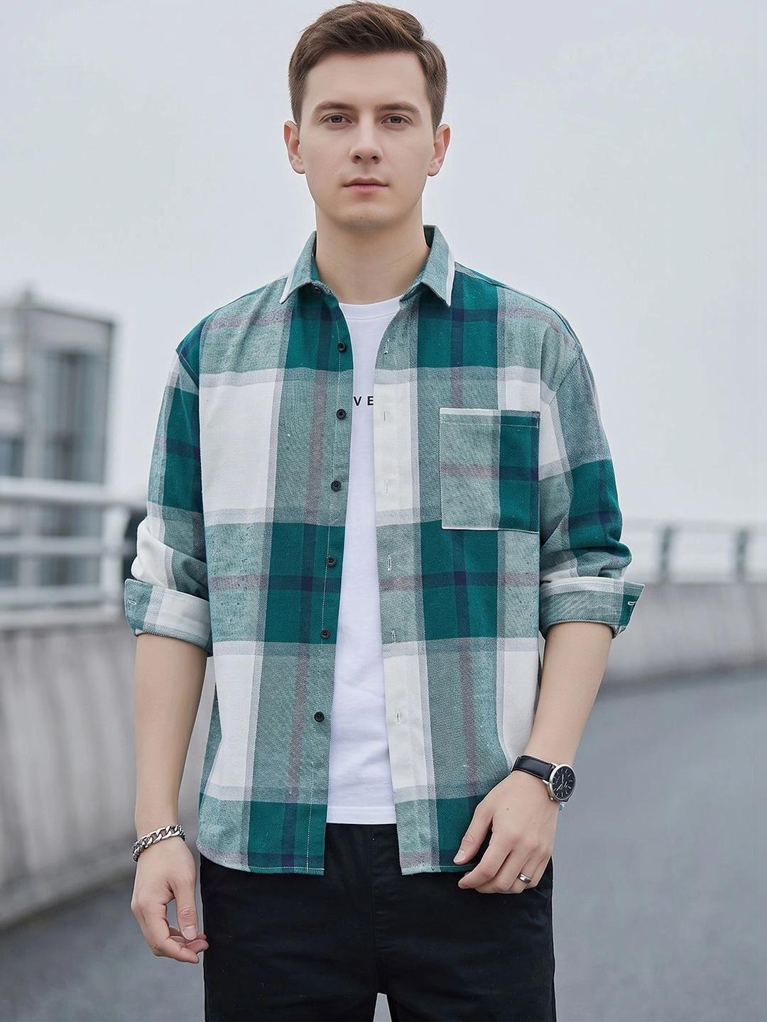 StyleCast x Revolte Men Tartan Checks Casual Shirt - Image 1