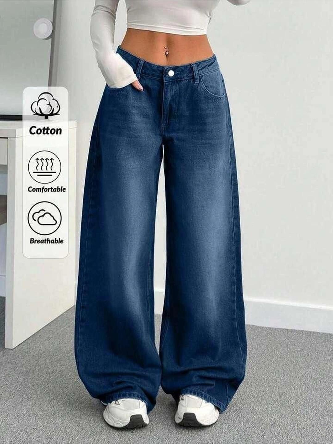 POMPOUS Women Relaxed Fit High-Rise Light Fade Stretchable Jeans - Image 1