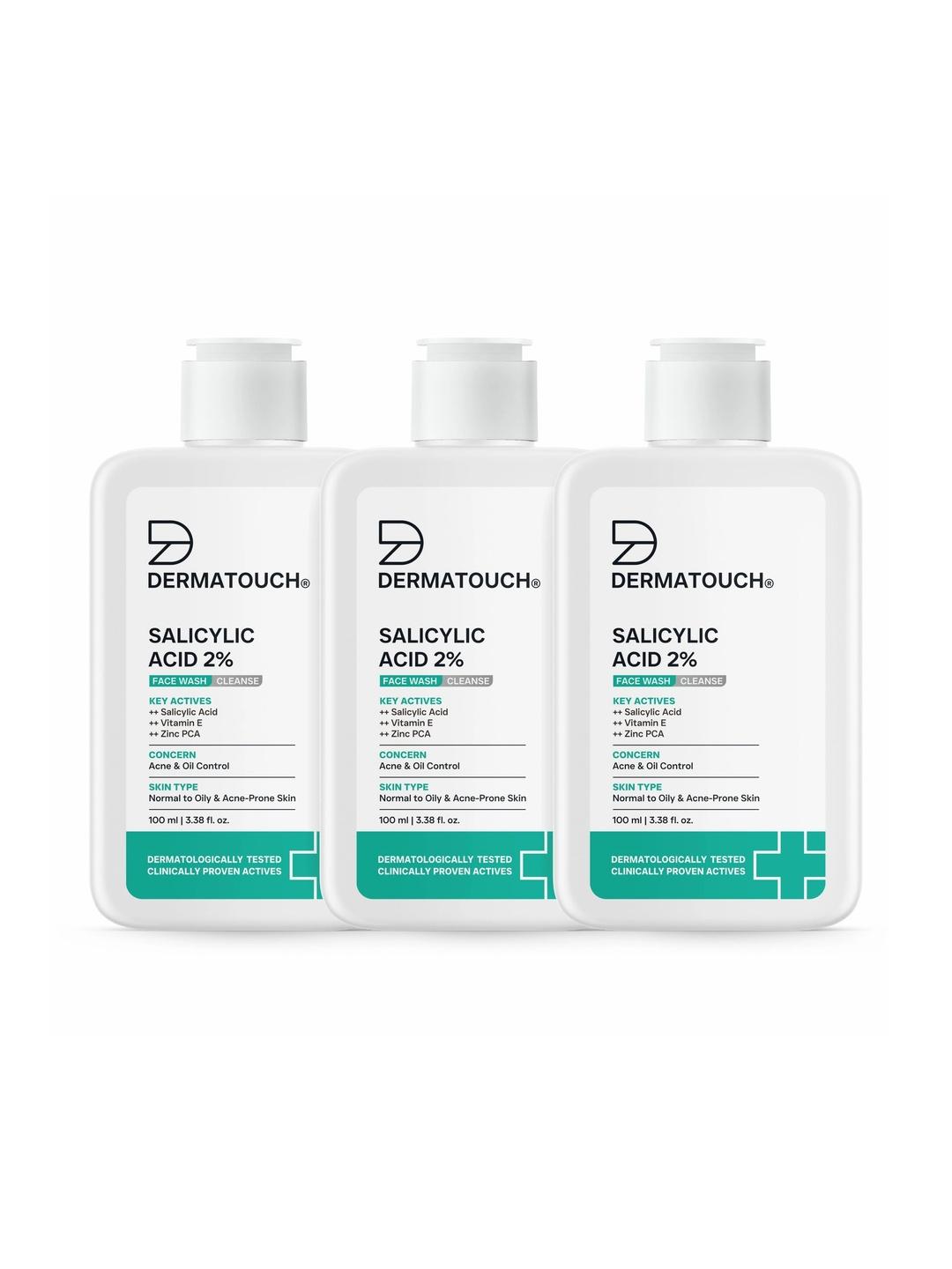 Dermatouch Set Of 3 Salicylic Acid Face Wash - 100 ml Each Pack of 3