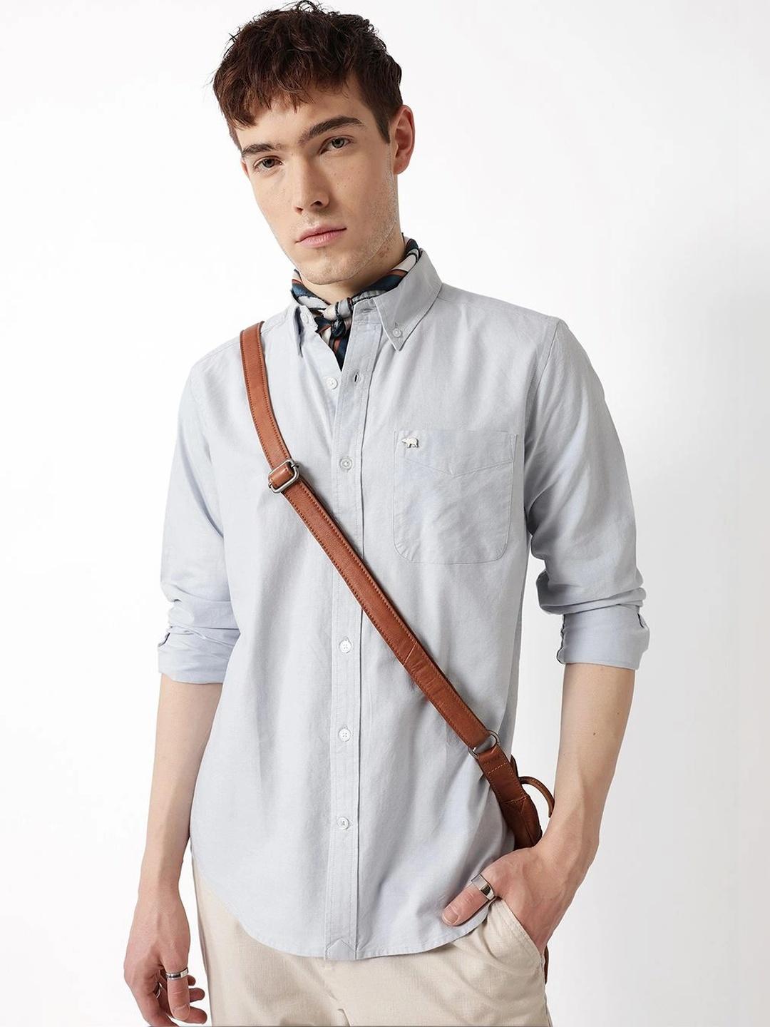 THE BEAR HOUSE Men Regular Fit Oxford Cotton Shirt - Image 1