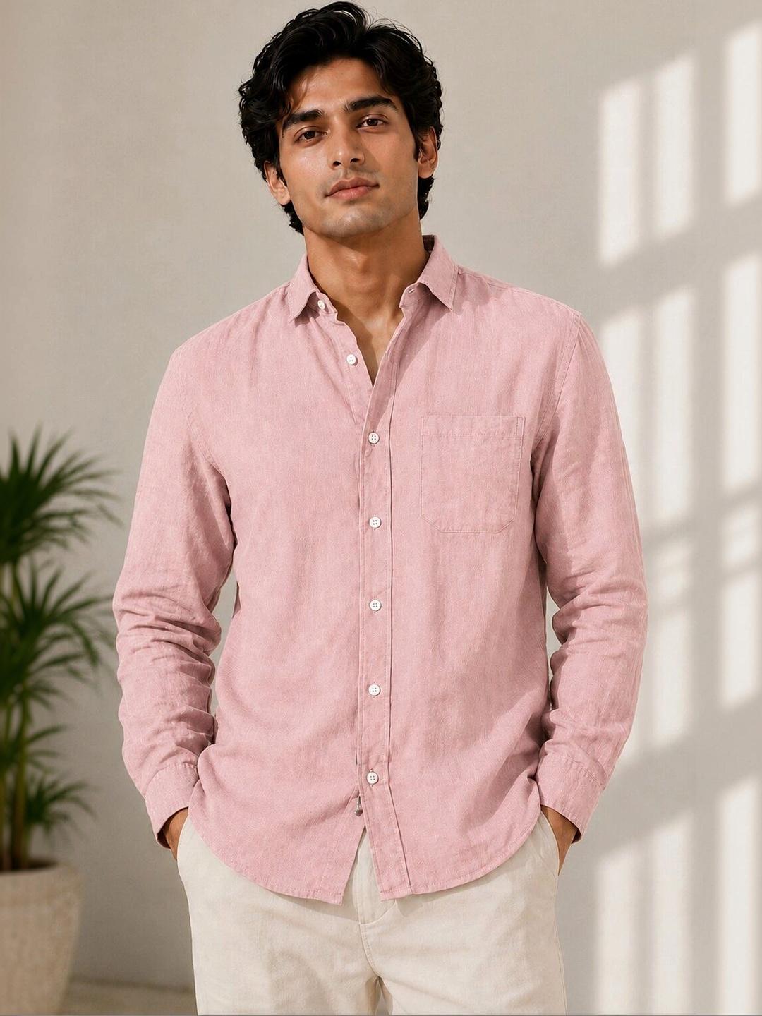 HERE&NOW Men Comfort Semi Sheer Casual Shirt