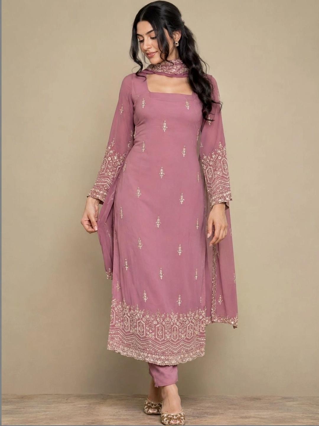 Moda Rapido Women Embroidered Kurta with Trousers & Dupatta - Image 1
