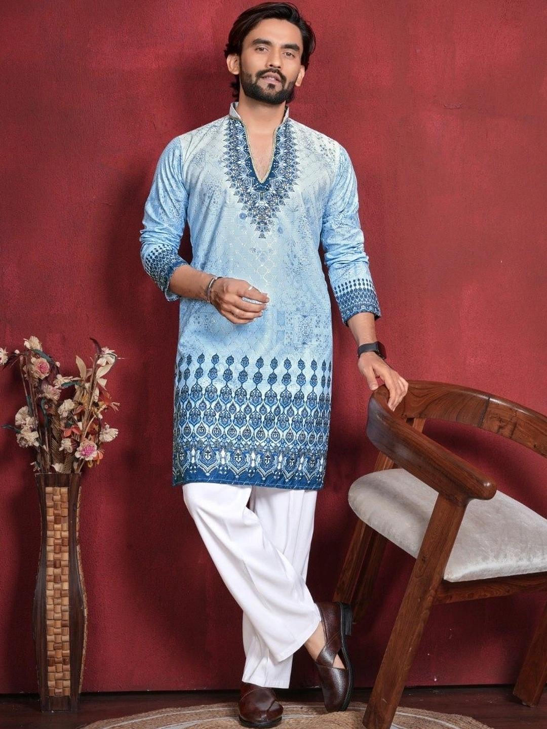 Charlotte Gracious Men Ethnic Motifs Printed Kurta - Image 1
