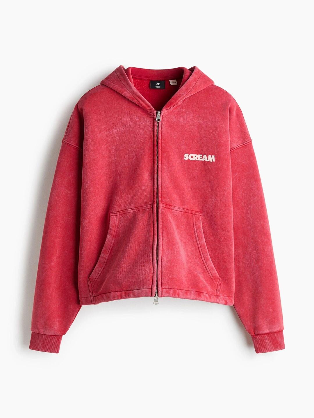 H&M Men Printed Hooded Sweatshirt - Image 1