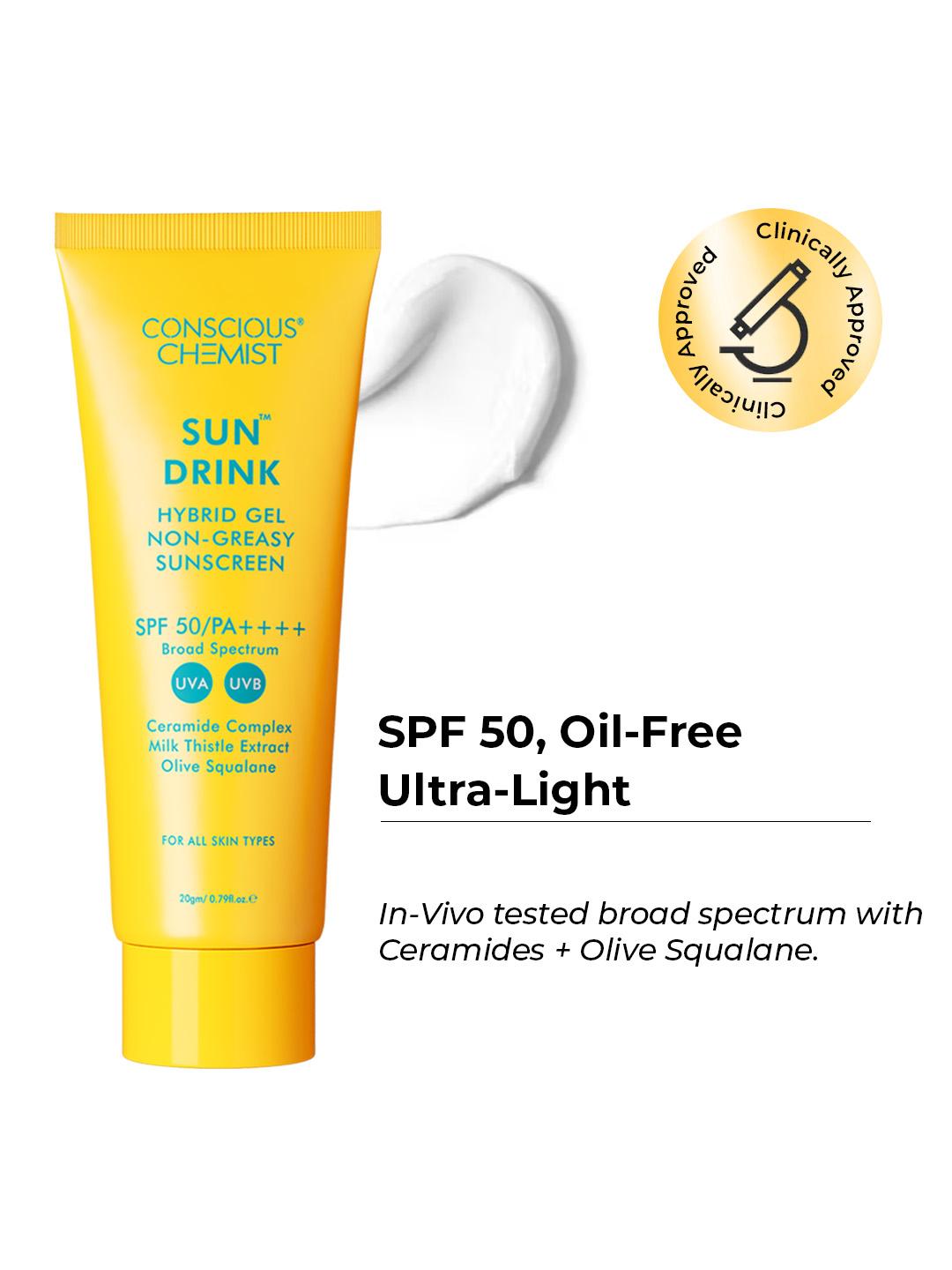 Conscious Chemist Sun Drink SPF 50 Gel Sunscreen 20g - Image 1