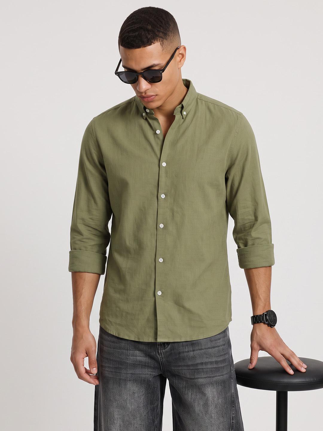 Roadster Button-Down Cotton Linen Shirt - Image 1