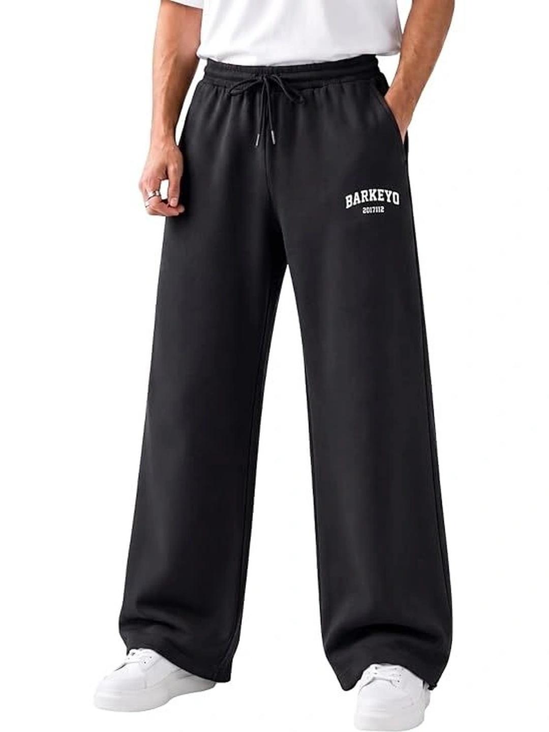 Barkeyo Men Baggy Alphanumeric Track Pants - Image 1