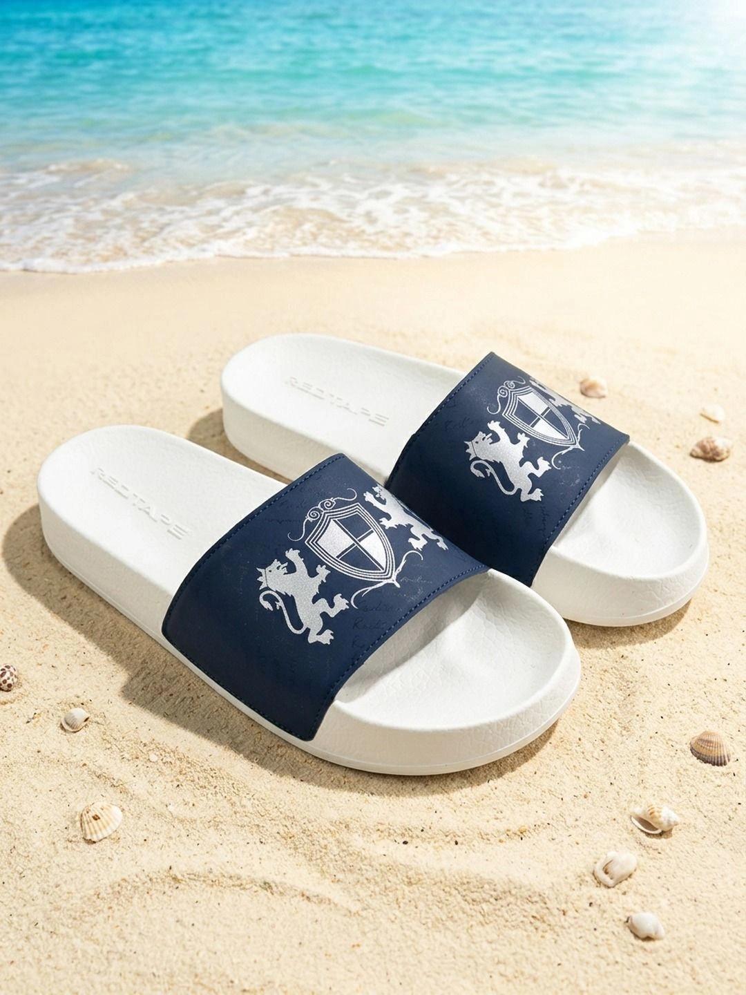 Red Tape Men Printed Sliders (Red)