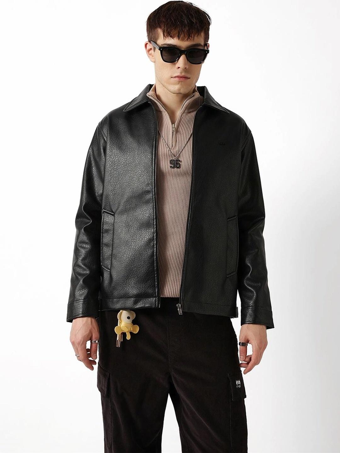 THE BEAR HOUSE Men Outdoor Leather Jacket - Image 1