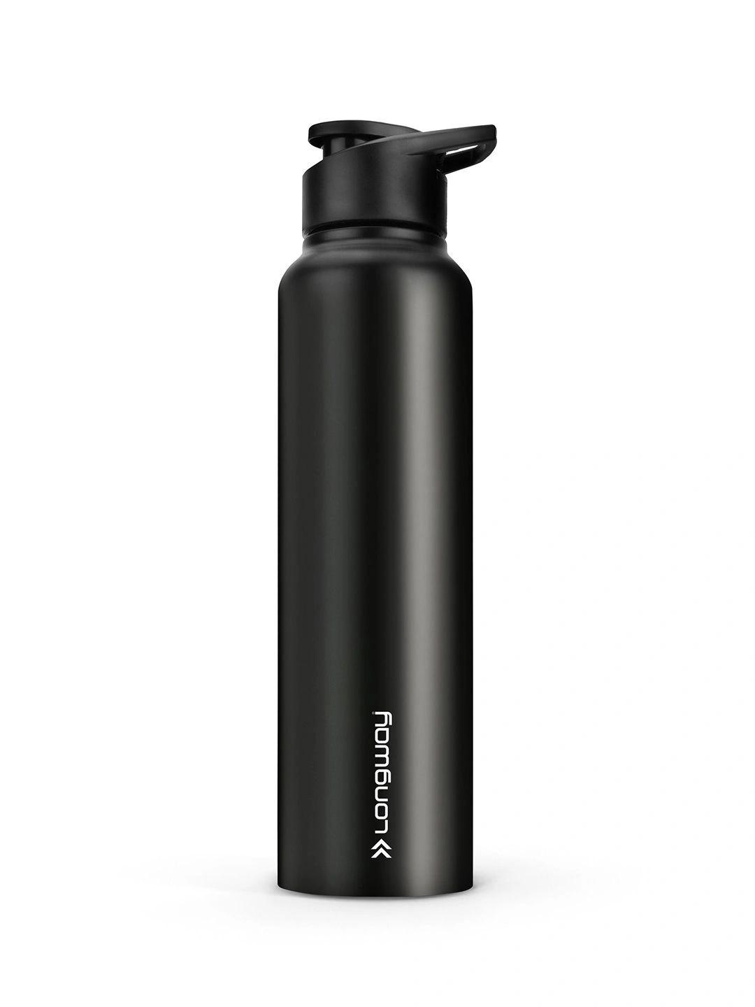Longway 1L Black Stainless Steel Water Bottle - Image 1