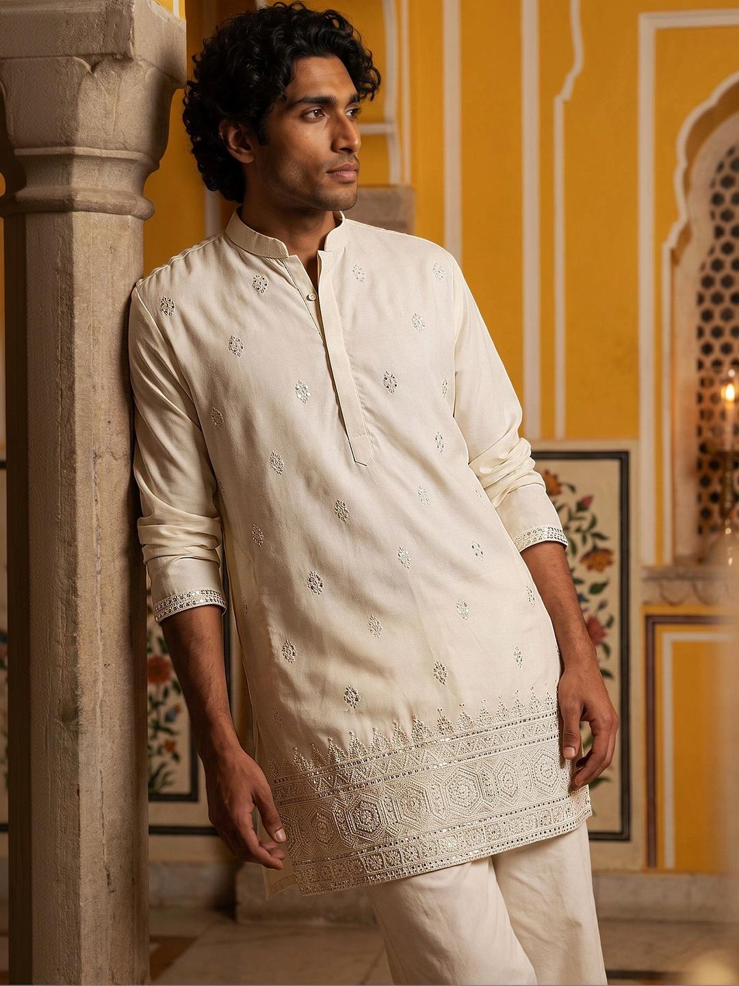 Jompers Men Embroidered Mirror Work Kurta - Image 1