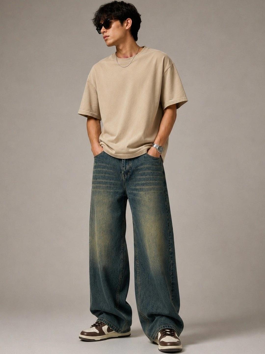 NINEX DENIMS Men Mid-Rise Low Distress Light Fade Jeans - Image 1