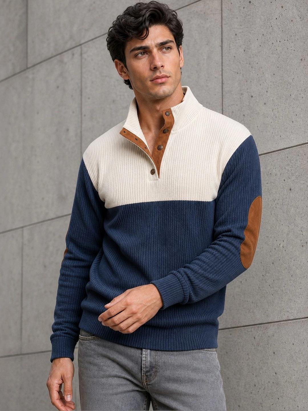 Suo Men Colourblocked Sweatshirt - Image 1
