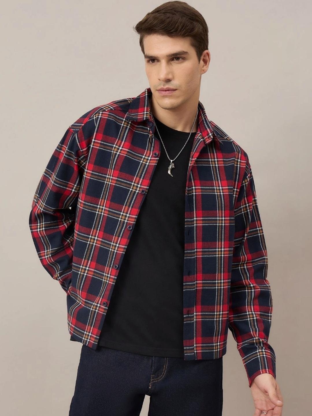 CHIMPAAANZEE Men Boxy Checked Casual Shirt - Image 1