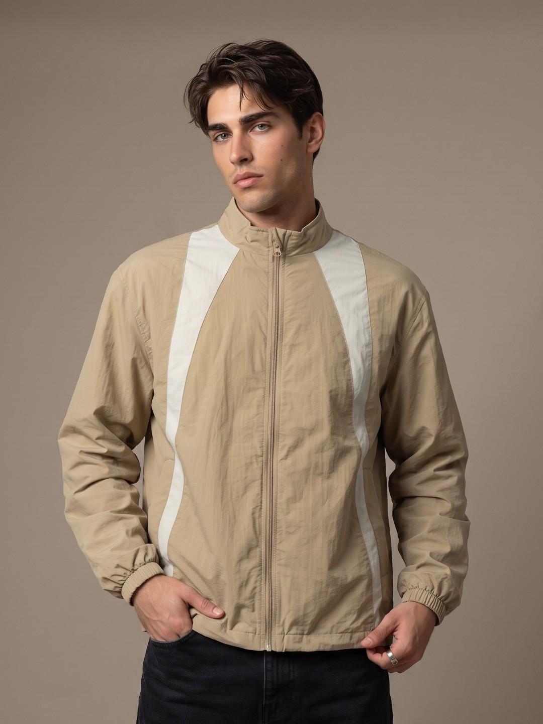 glitchez Relaxed Fit Colourblocked Windcheater Jacket - Image 1