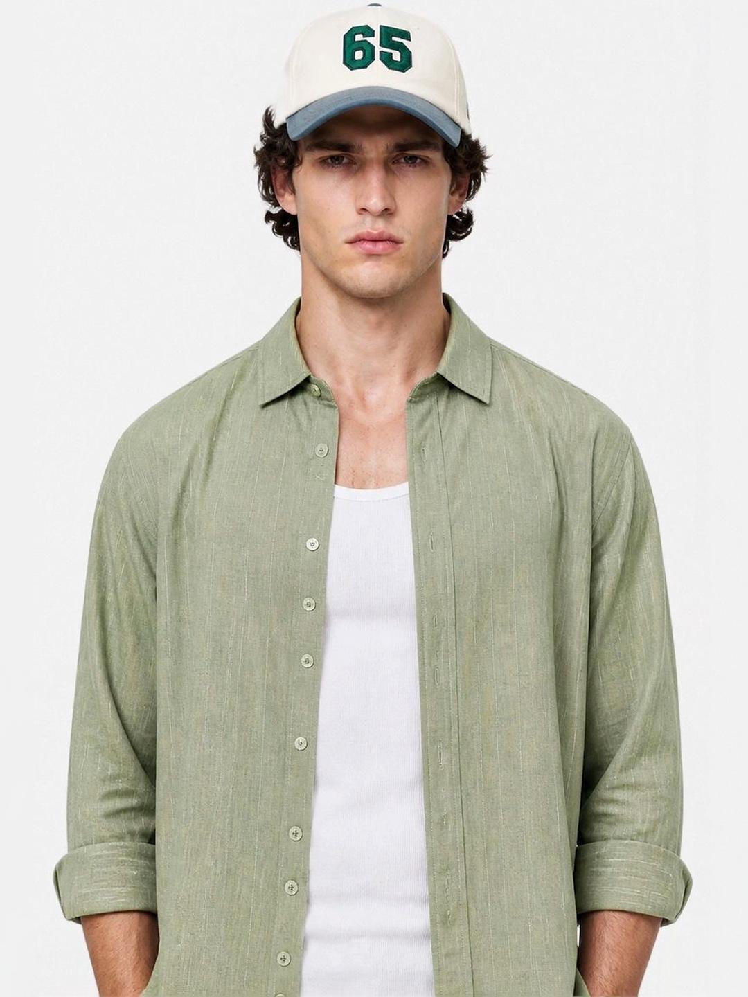 Snitch Men Pinstripes Casual Shirt - Image 1