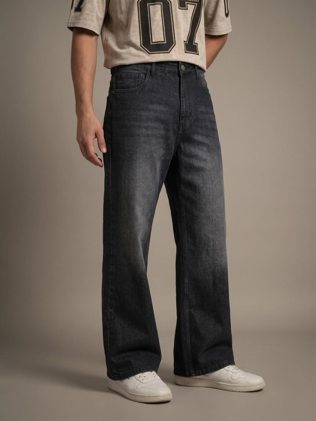 glitchez Men Lean Bootcut Mid-Rise Light Fade Jeans